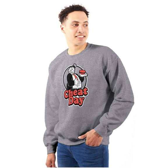Wimpy Cheat Day Popeye Sailor Man Sweatshirt for Men or Women Brisco Brands S