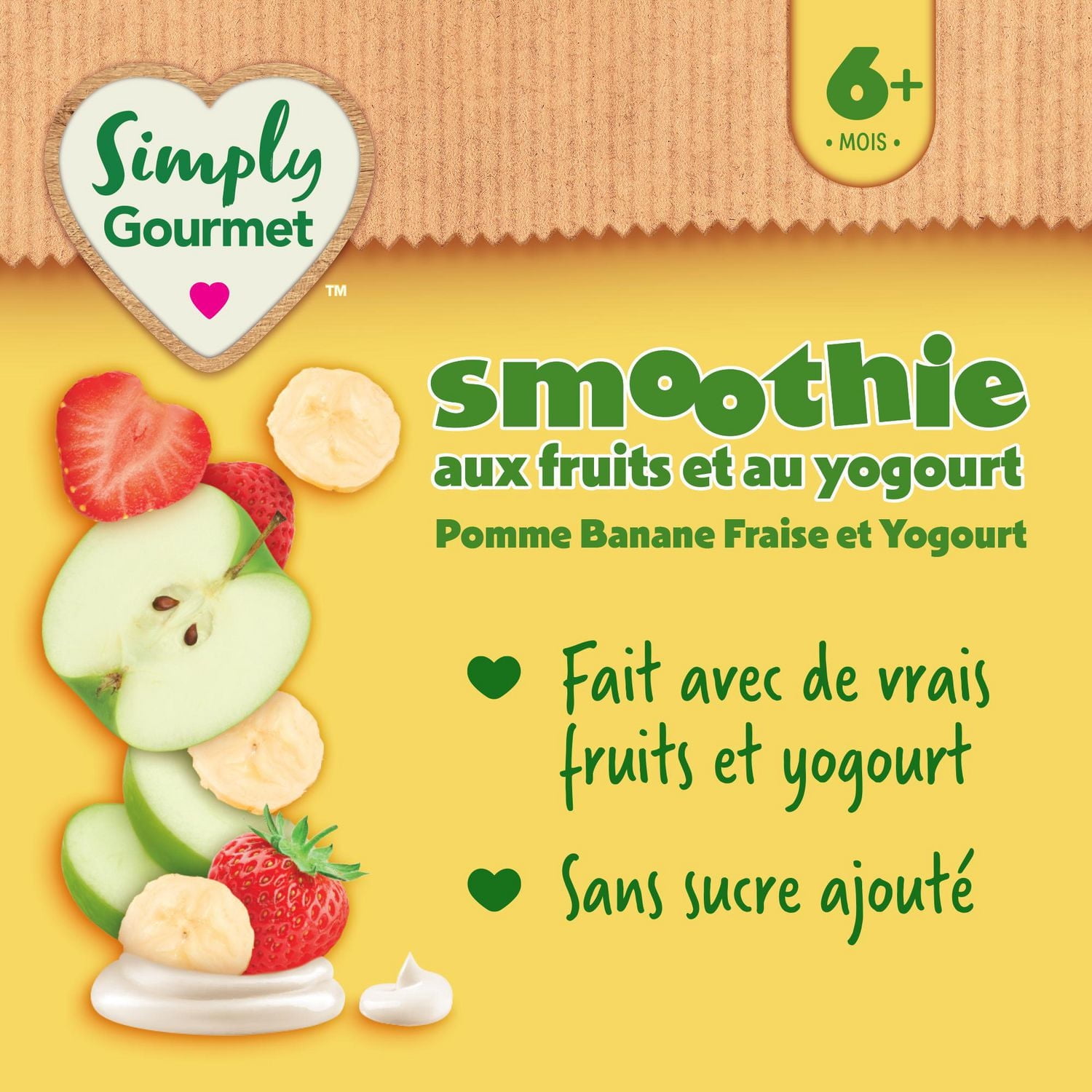 Simply Gourmet Apple Banana Strawberry & Yogurt Smoothie Purée Pouch – 6+ Months