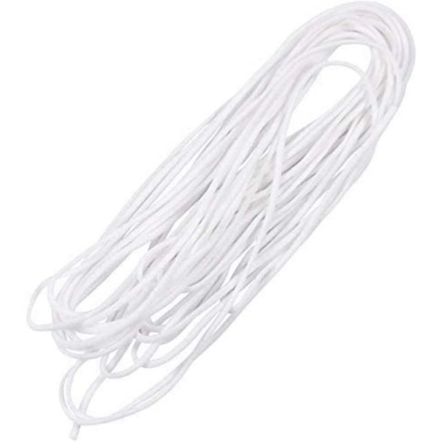 YOPTOP Braided Elastic Cord, Heavy Duty White Elastic Cord, High Elasticity, 10 Meters Long 1/8 Inch Wide for Mask Making DIY Sewing.