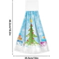 thumbnail image 3 of SKYSONIC 2 Pack Christmas Tree Pattern Hand Towels, Soft and Absorbent Kitchen Towels with Hanging Loop Microfiber Tie Towel for Bathroom, Laundry Room, Farmhouse, 14" x18.2", 3 of 7