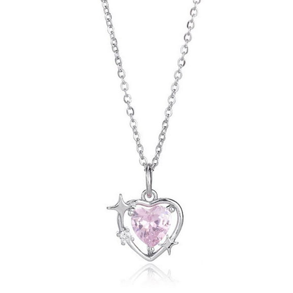Pink Heart Love Pendant Ethereal Jewelry Beauty Gifts Daughter Partner F D0T1