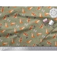 thumbnail image 2 of Soimoi Green Silk Fabric Insect & Cat Animal Printed Fabric 1 Yard 42 Inch Wide, 2 of 3