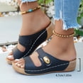 thumbnail image 5 of KIJBLAE Women's Minimalist Round Toe Thick Sole Wedge Sandals, Open Toe Casual Beach Slippers for Vacation Black 36, 5 of 9