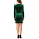 thumbnail image 3 of INSPIRE CHIC Vestido de Promoción Mini de Terciopelo con Brillo y Volantes de Manga Larga Verde XL, 3 of 7