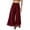 13# Wine, variant on Women Flowy Chiffon Wide Leg Split Palazzo Pants High Waist Sheer Layered Trousers Lightweight Ankle Pants White XL