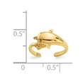 thumbnail image 3 of Real 14kt Yellow Gold Polished and Diamond-cut Dolphin Toe Ring; for Adults and Teens; for Women and Men, 3 of 5