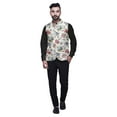 thumbnail image 2 of Atasi White Bird Printed Nehru Jacket Mens Bandhgala Ethnic Jacket Party Wear Wedding Clothing-Small, 2 of 6
