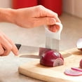 thumbnail image 3 of Onion Tomato Vegetable Slicer Cutting Aid Guide Holder Slicing Cutter Gadget New, 3 of 6