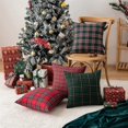 thumbnail image 4 of Set of 2 Christmas Cushion Covers, Checked Plaid Cushion Cover 45 x 45 cm, Christmas Cushion Cover, Decorative Cushion Covers, Cotton Polyester, for L, 4 of 4