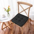 thumbnail image 4 of Edgergery Thicked Floor Pillow,Floor Pillow Seat Sofa Tatami Mat,Black Large Square Tufted Decorative Cushion,Faux Velvet Fabric Ultra Thick Fill for Bedroom Office School,15×15×3 Inch, 4 of 5