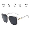 thumbnail image 3 of Gafas de Sol Salvador Cuadradas Retro para Mujer Gris, 3 of 10
