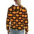 thumbnail image 7 of Disketp Orange Pumpkin And Autumn Maple Womens Casual Hoodies Crew Neck Long Sleeve Sweatshirts Pullover Tops-Small, 7 of 7