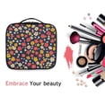 thumbnail image 6 of FORMRS Travel Makeup Bag Large Capacity Train Case Cosmetic Organizer with Adjustable Dividers, Small Colorful Flower, 6 of 8