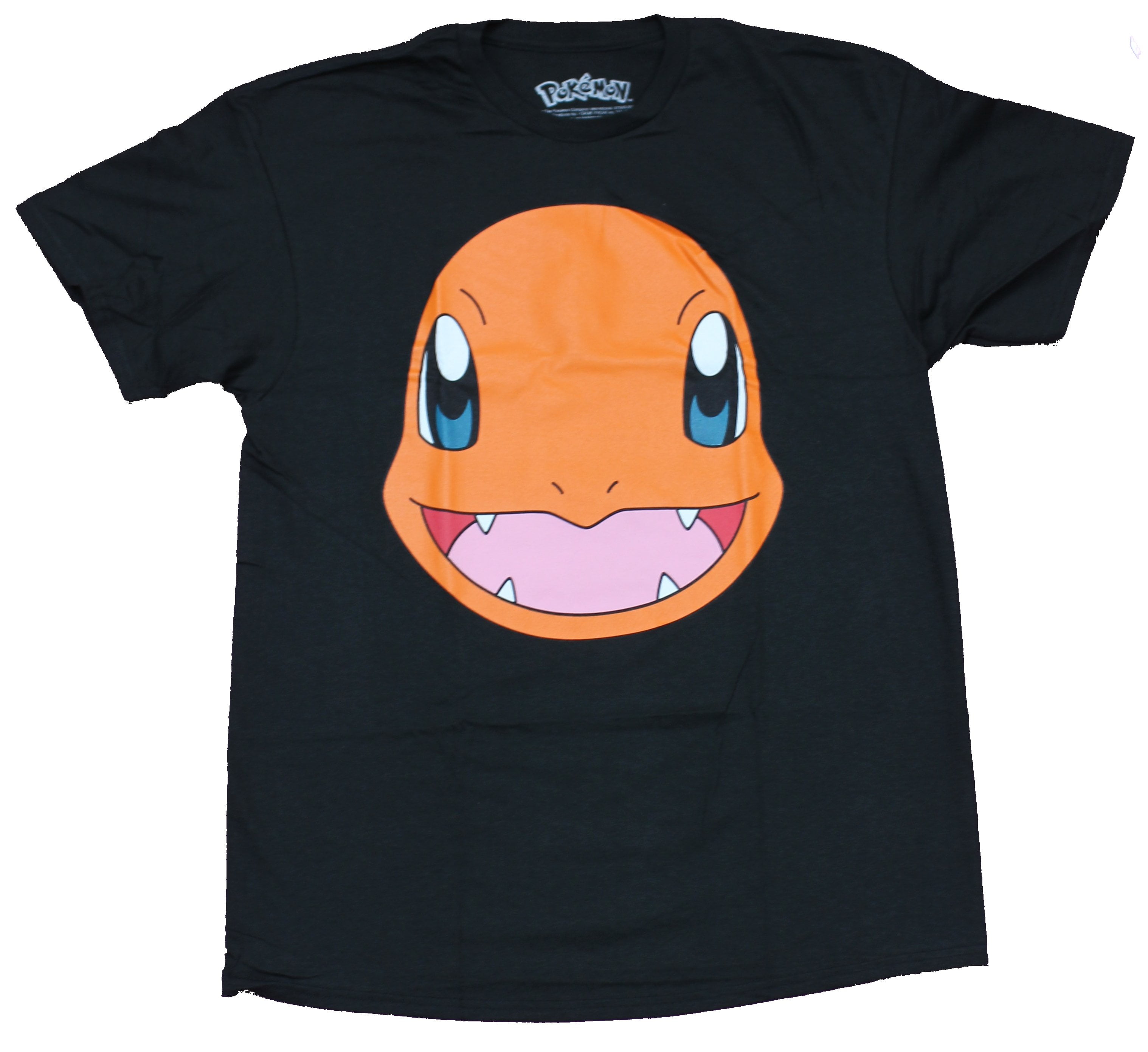 Pokemon Mens T-Shirt  -  Charmander Smiling Giant Head Image (Large)