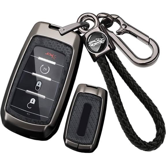 Key Fob Cover Compatible with Dodge Ram 1500 2500 3500 4500 5500 2019-2026 4 Button Metal Key Shell Keychain Case Holder Protector,1