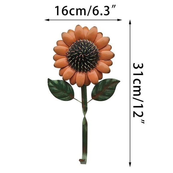 Vikakiooze Home Decor Retro Wrought Iron Sun Flower Decoration Hook Wall Decoration Ornaments