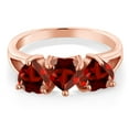 thumbnail image 2 of Gem Stone King 3.00 Ct Heart Shape Red Garnet 18K Rose Gold Plated Silver Ring, 2 of 3