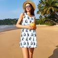thumbnail image 3 of Balery Skiing Penguin Funny Vestidos de verano para mujer con estampado: vestido holgado sin mangas, vestido playero informal y cómodo para días calurosos., 3 of 7