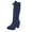 Blue, variant on Women's Boots Mid Calf Womens Western Cowgirl Mid Calf Boots Comfortable Pull On Pointed Toe Low Heel Walking Boots for Ladies (Blue,8)