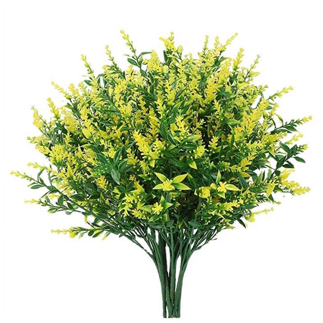 8 paquetes de flores artificiales de lavanda Sailing Decoración al aire libre amarillo