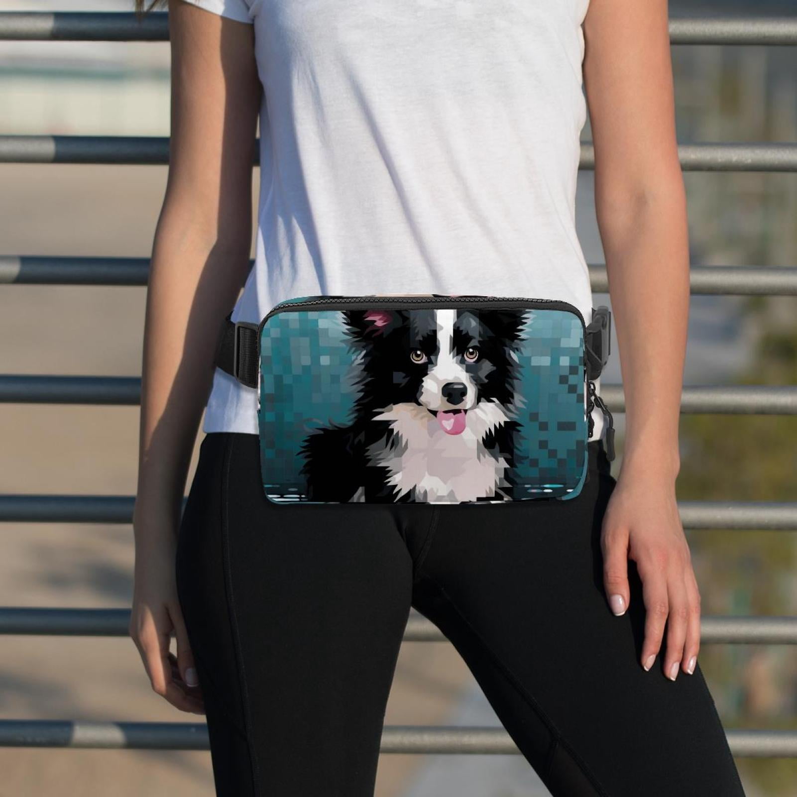 Pixel dog Running Belt Fanny Packs Waist Packs with Extension Strap Unisex Lightweight Adjustable