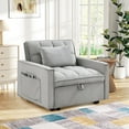 thumbnail image 5 of Lunale 4-in-1 Convertible Sleeper Sofa Chair Bed for Adult, Lounge Chair Indoor, Modern Single Couch for Living Room, Small Spaces, Gray Velvet, 5 of 9