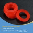 thumbnail image 3 of Unique Bargains Rondelle Plate en Caoutchouc de Silicone DN20 1/2 Pieds 3/4 Pieds à Raccord Rapide Rouge, Lot de 5, 3 of 5