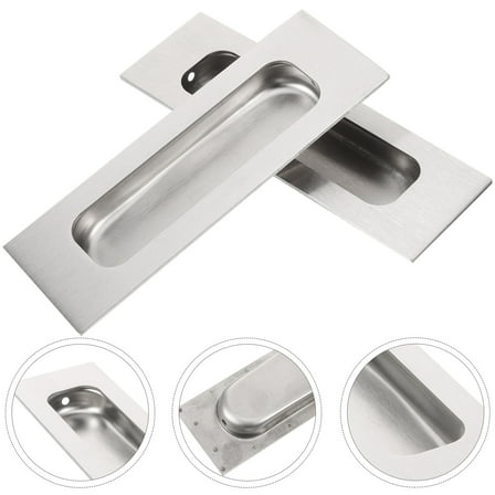 BRIGHTFUFU 2Pcs Stainless Steel Recessed Cabinet Pull for Home Decoration 4.72X1.57X0.43In