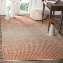 SAFAVIEH Montauk Vaughn Geometric Cotton Area Rug, Orange/Ivory, 3' x 5'