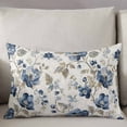 thumbnail image 3 of Blue Gray Spring Floral Throw Pillow Covers, Vintage Botanical Soft Breathable Pillow Cases with Invisible Zipper for Sleeping, King Size Pillowcases for Couch Bed Sofa Chair 20x36 Inches, 3 of 6