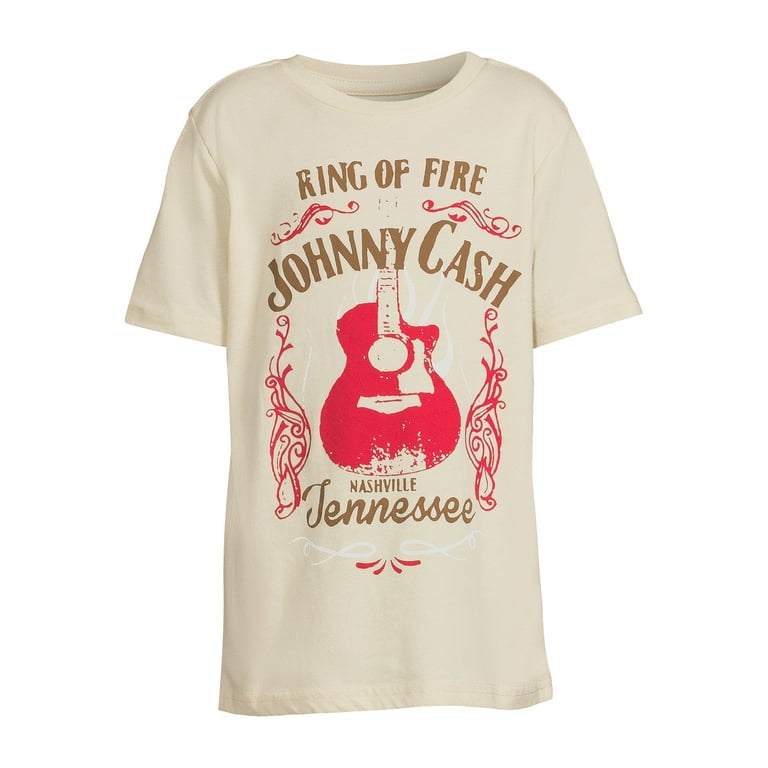 Johnny Cash Boys Short Sleeve Ring of Fire Graphic T Shirt Sizes 4 18 Walmart