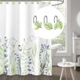 Sunlit Light Green Plant Leaves Shower Curtain Hooks, Tropical ...