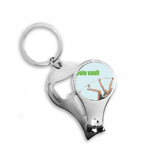 pole vault field events art deco fashion nail nipper key chain bottle opener clipper
