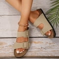 thumbnail image 3 of Women Adjustable Cork Footbed Open Toe Slide Sandals for Casual Wear, 3 of 10