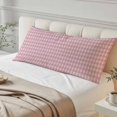 thumbnail image 4 of Pink Body Pillow Covers 20"x54", Grid Checkered Plaid Gingham Lattice Trellis Soft Brushed Microfiber Breathable Throw Pillow Covers, Pillowcase with Zipper for Couch Sofa Bedroom Living Room, 4 of 9
