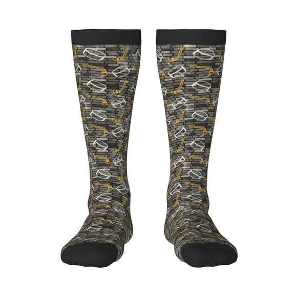 Gaeub Hockey1 Print Design Socks Stretchy High Tube Socks for Men Women Teens , Softball Soccer Socks for Hiking, Sport
