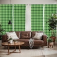 thumbnail image 2 of Ambesonne Checkered Window Curtains, Irish Mosaic Green, Each 28" W x 95" L, Emerald Lime Green White, 2 of 5
