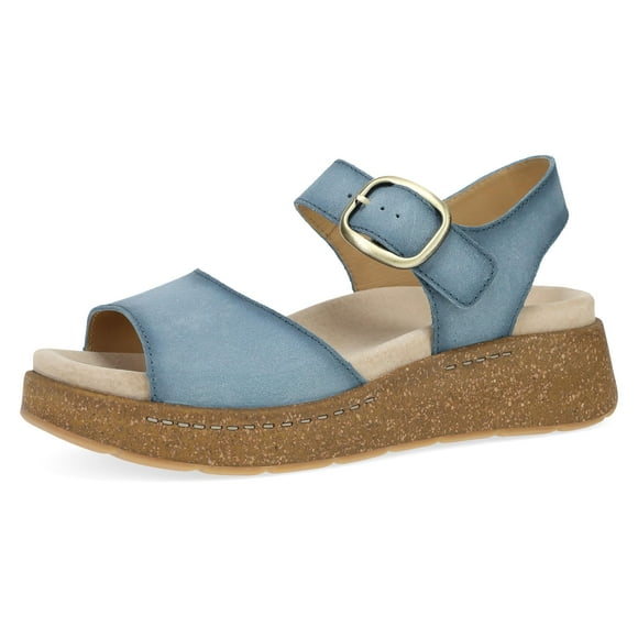 Sandalia Dansko Bianca Platform para mujer, espuma viscoelástica azul 5.5-6