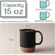 thumbnail image 3 of Juego de 2 tazas de café de 15 oz con fondo de corcho y tapa a prueba de salpicaduras, taza de cerámica con asa grande para hombres y mujeres, tazas de chocolate caliente, M, 3 of 5