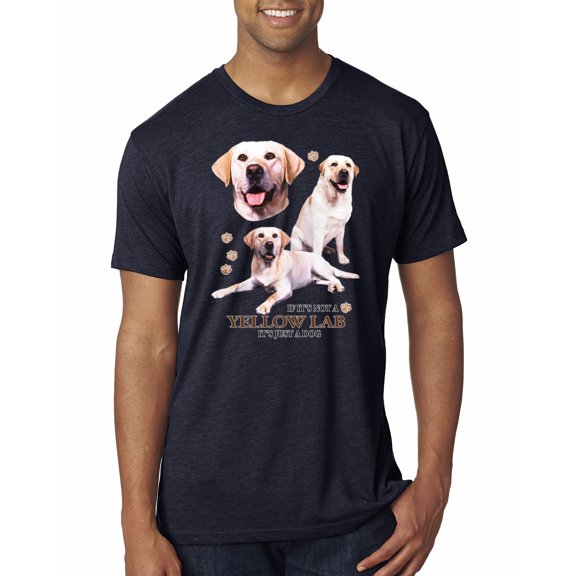If It's Not a Yellow Lab It's Just a Dog Gift | Mens Dog Lover Premium Tri Blend T-Shirt, Vintage Navy, Small