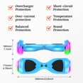 thumbnail image 6 of Bluetooth Hoverboard for Kids 6-12, 6.5" Colorful Luminous Wheels, Max Speed 6.2mph, Dual 250W Motor, Blue, 6 of 10