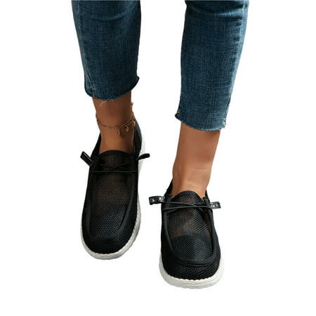 

Daeful Ladies Breathable Casual Closed Toe Flats Summer Comfortable Hollow Out Shoes Wear Resistant