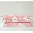 thumbnail image 5 of Cute Rabbit Plush Blanket Cartoon Bunny Pink Sherpa Blanket Boys Girls Lovely Little Floral Rabbit Decor Fleece Throw Blanket Botanical Animal Fuzzy Blanket for Sofa Bed Couch,Throw 50x60 Inches, 5 of 6