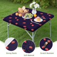 thumbnail image 4 of Red Strawberry Plants Dark Pattern Square Fitted Tablecloth with Elastic Edge,Square Table Cover,Washable Elastic Table Cover for Home Kitchen Party Decor 36"x36", 4 of 6
