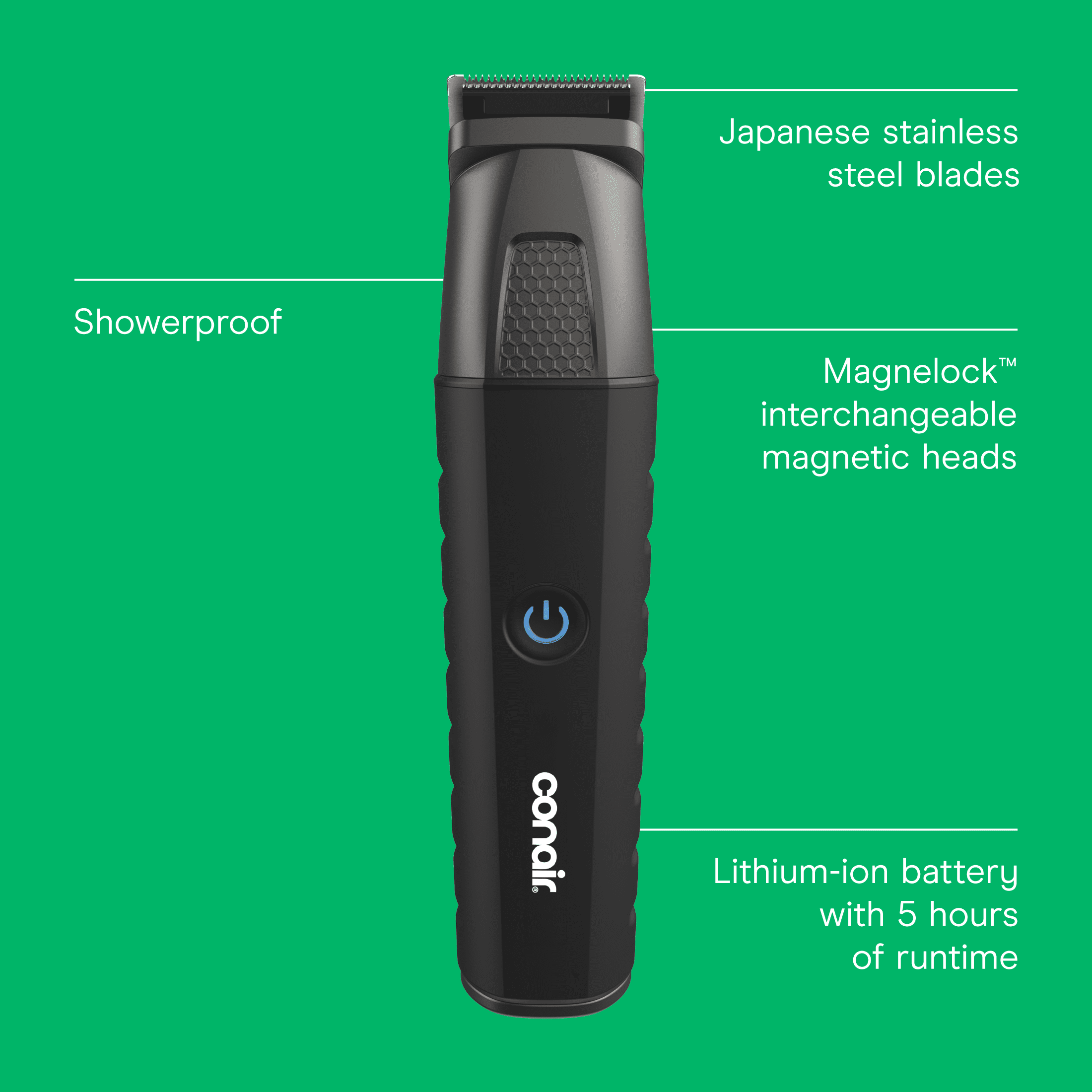 Conair Showerproof Face and Body All-in-One Hair Trimmer Set, 14-Piece