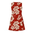 thumbnail image 4 of Tropical Print Dress for Women Sleeveless V Neck Summer Mini Dress Casual Vacation Beach Sundress, 4 of 6