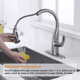 thumbnail image 4 of WOWOW Brushed Nickel Kitchen Faucet with Sprayer, Single Handle Gooseneck Kitchen Sink Faucet, 4 of 6