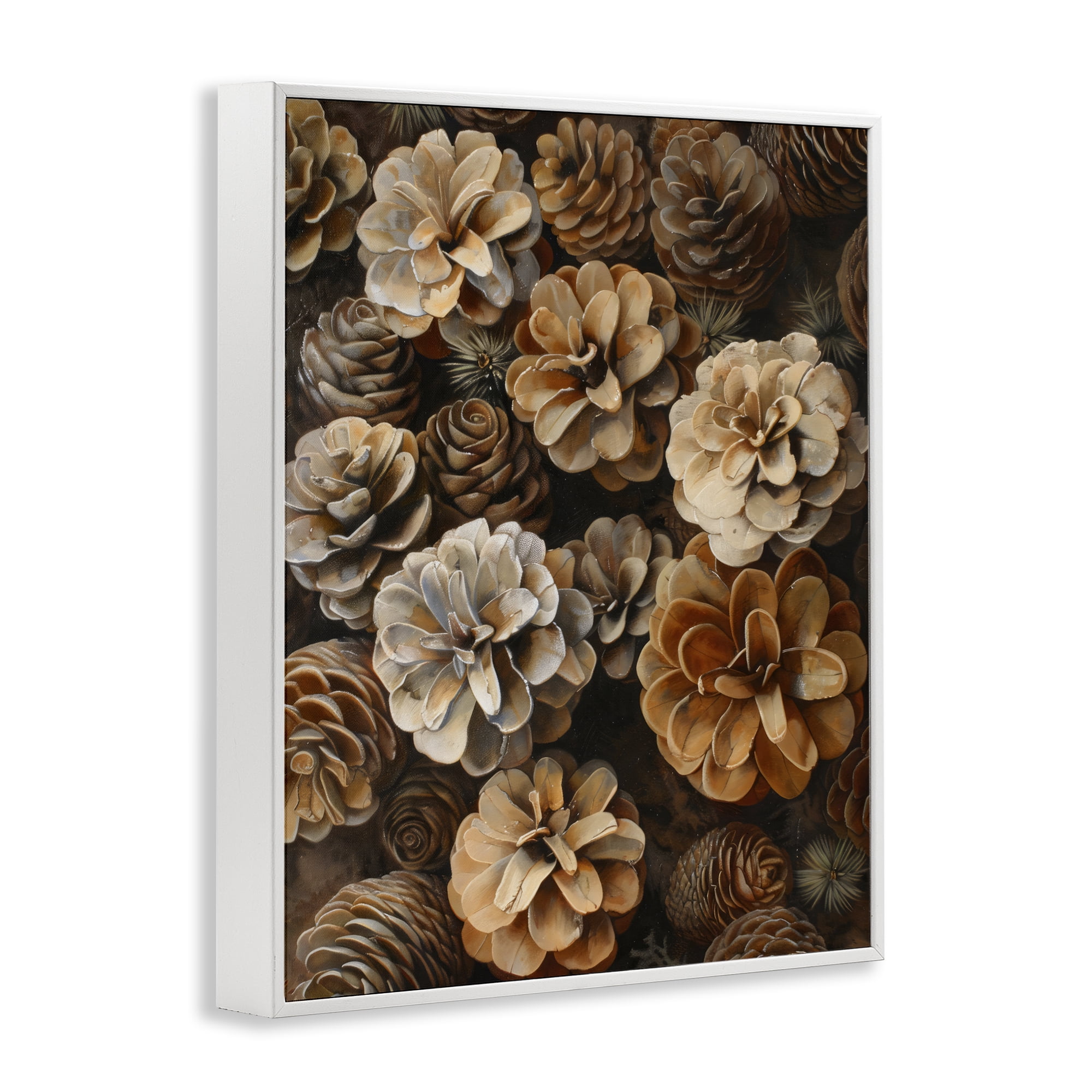 Stupell Industries Pinecone Arrangement Rustic Botanicals White Framed Giclee Art, design by Creative Studio