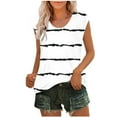 thumbnail image 3 of Women's Summer Sleeveless Tank Top Casual Basic Tee Shirt Blouse Loose Fit Breathable Lightweight Beach Vacation | CSEONE,White XL, 3 of 8