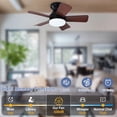 thumbnail image 4 of 25-Inch Low Profile Ceiling Fan with Light - Dimmable LED, 6-Speed and 3 CCT, Quiet DC Motor, Remote Control, 5 Walnut Blades for Indoor/Outdoor, 4 of 8